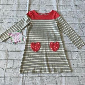 Mini Boden heart pockets dress size 7-8